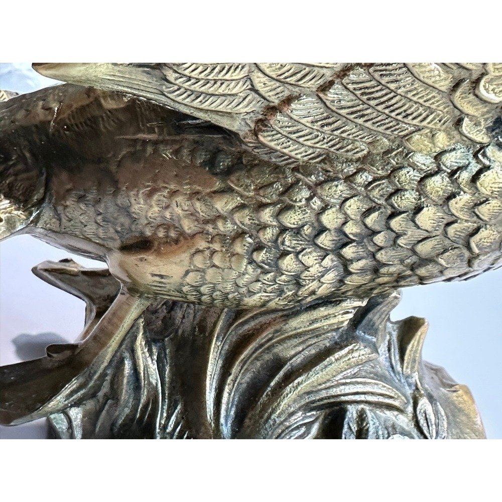 Vintage MCM Heavy Brass Duck Figurine Flying Bird Sculpture Home Decor - Picture 2 of 13